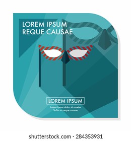 party mask flat icon with long shadow,eps10