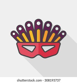 party mask flat icon with long shadow,eps10