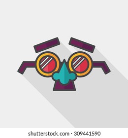 party Mask flat icon with long shadow,eps10
