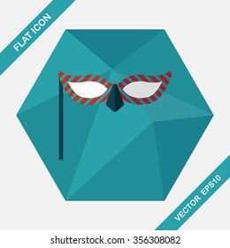 party mask flat icon with long shadow,eps10