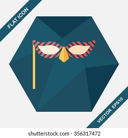 party mask flat icon with long shadow,eps10