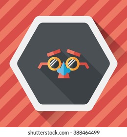 party Mask flat icon with long shadow,eps10