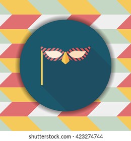 party mask flat icon with long shadow,eps10