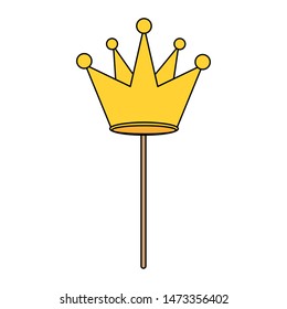 party mask fun crown isolated decoration cartoon vector illustration graphic design