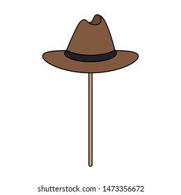 party mask fun decoration vintage classic hat cartoon vector illustration graphic design