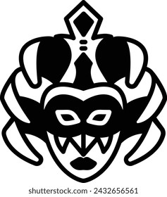 Party mask glyph and line vector illustration