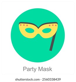 Party Mask and mask icon concept