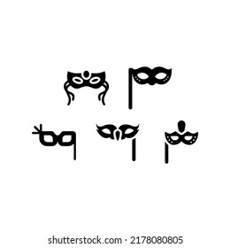 Party Mask Icon Set Vector Symbol Design Illustration