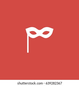 party mask icon. sign design. red background