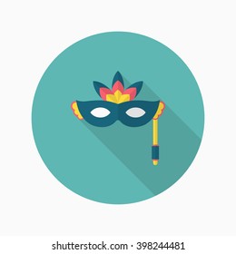 Party mask icon , Vector flat long shadow design.