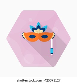 Party mask icon , Vector flat long shadow design.