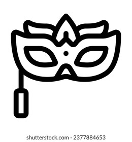 Party Mask Line Icon - Single Icon, Vector