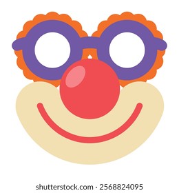 party mask with nose and glasses isolated icon