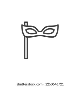 Party mask outline icon. linear style sign for mobile concept and web design. Carnival mask simple line vector icon. Symbol, logo illustration. Pixel perfect vector graphics
