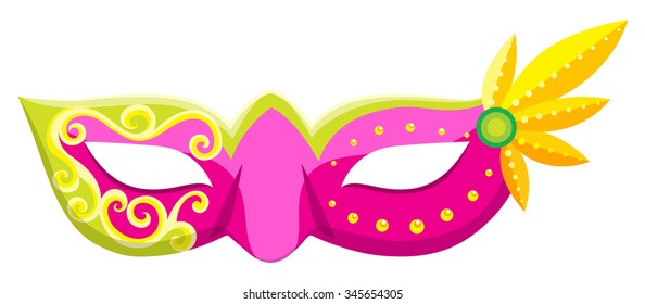 Party mask in pink color illustration