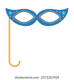 party mask with stick isolated icon