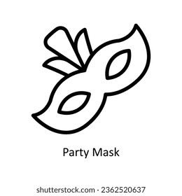 Party Mask vector  outline Icon Design illustration. Event Management Symbol on White background EPS 10 File