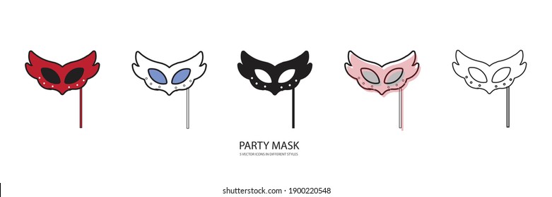 party mask vector type icon