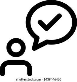 Party member with correct sign under speech bubble