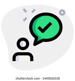 Party member with correct sign under speech bubble