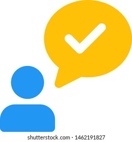 Party member with correct sign under speech bubble