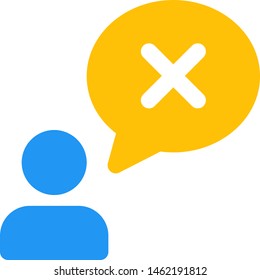 Party member speaker with false and incorrect sign with cross
