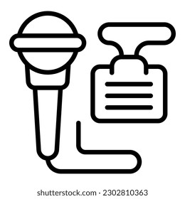 Party microphone icon outline vector. Wedding event. Ceremony gift