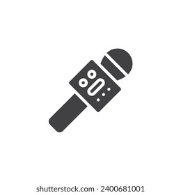 Party microphone vector icon. filled flat sign for mobile concept and web design. Karaoke Microphone glyph icon. Symbol, logo illustration. Vector graphics
