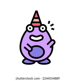 party monster alien color icon vector. party monster alien sign. isolated symbol illustration