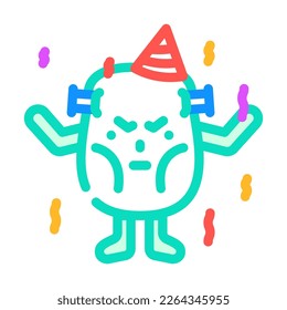 party monster alien color icon vector. party monster alien sign. isolated symbol illustration