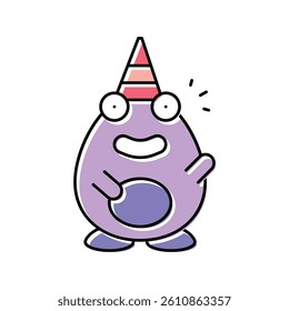 party monster alien color icon vector. party monster alien sign. isolated symbol illustration