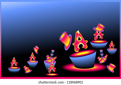Party Monster letters A in marine color