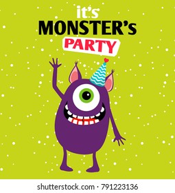 It is a party monster on bright background, vector illustration