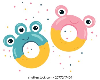 Party of the monsters. Cute Donuts are monsters. 