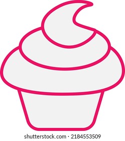 Party muffin, illustration, vector on a white background.