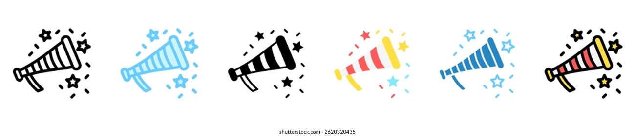 Festa multi estilo, mini ícone de ilustração. use para conceito moderno, impressão, UI, kit UX, web e desenvolvimento de aplicativos. Vetor EPS 10, relacionado com entretenimento, festival, funfair e hobbies