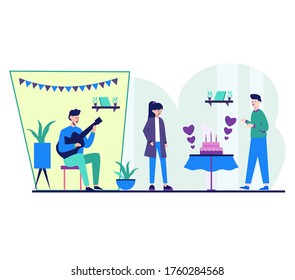 Party Music in flat design