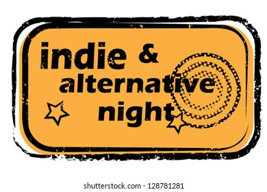 party music stamp for a night club or bar, hipster party seal with retro pop design