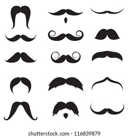 Party Mustache set vector