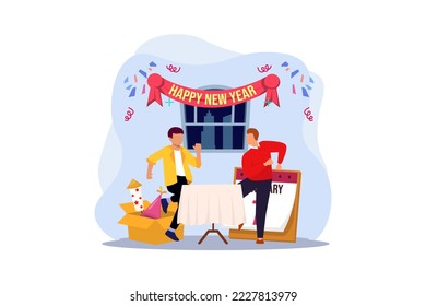 Party of the New Year Flat Design
