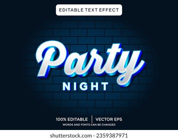  party night 3D text effect template
