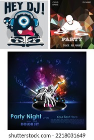 party night , DJ  night illustration vector