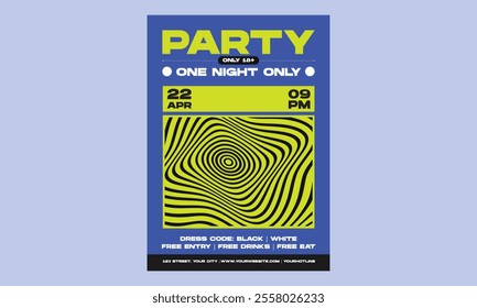 Party Night Flyer. Creative poster, booklet, flyer or banner concept. Vector illustration.