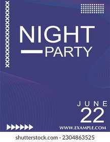 party night flyer template with abstract design background