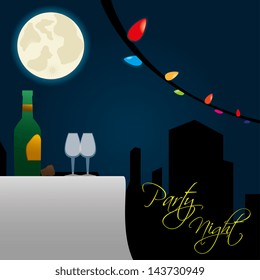 party night over sky background vector illustration