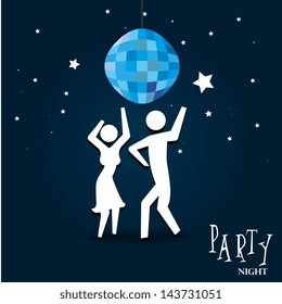 party night over sky night background vector illustration