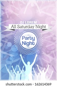 Party Night Poster Background Template - Vector Illustration