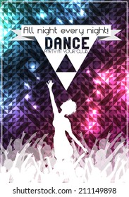 Party Night Poster Background Template - Vector Illustration