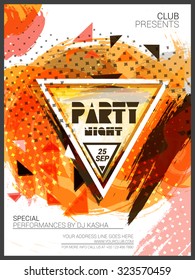 Party Night Template, Banner or Flyer presentation decorated with colorful abstract design.