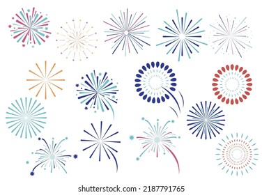 Party object collection with firework.Vector illustration for icon,sticker,printable.Editable element